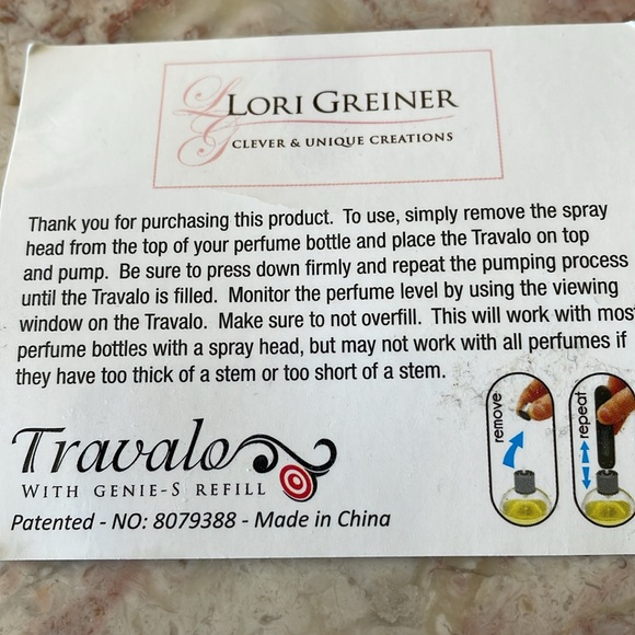 NWOT Lori Greiner Travel Perfume Travalo Spray Bottle For Perfume On The Go - Picture 4 of 5